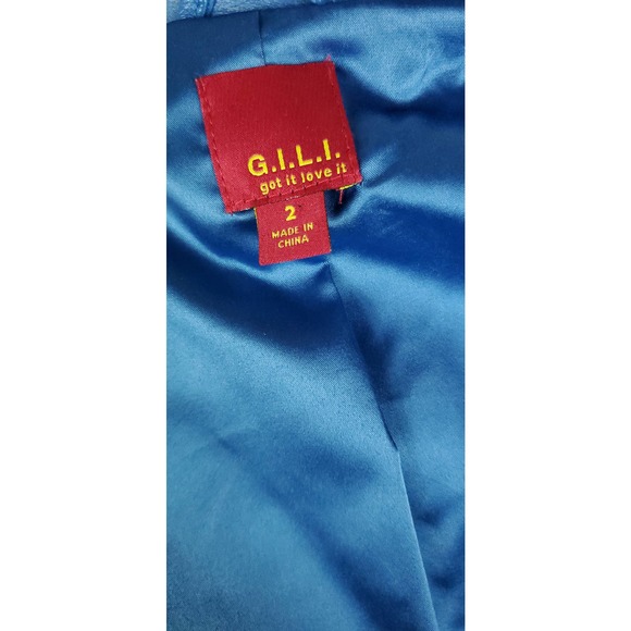 G.I.L.I. Leather Blue Moto Jacket Womens Size 2 - Picture 6 of 7